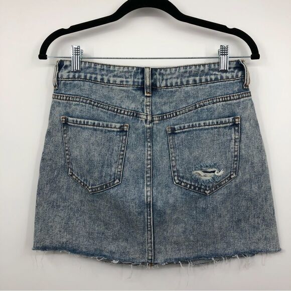 Pacsun Womens Denim Mini Skirt Destructed Size 26 - Picture 4 of 7